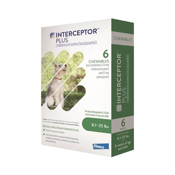 Interceptor Plus Chewable Tablets For Dogs Lbs Green 3, 6, Or 12 Month ...